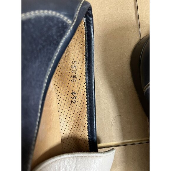 FLORSHEIM Royal Imperial Men\'s Navy & White Loafer With Horsebit Detail Size 9.5